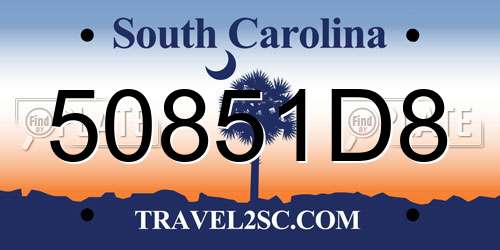 50851D8 South Carolina License Plate