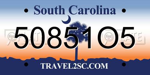 50851O5 South Carolina License Plate