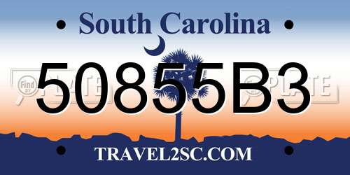 50855B3 South Carolina License Plate