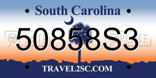 50858S3 South Carolina License Plate
