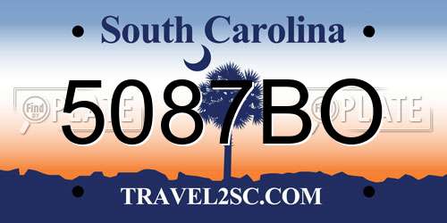5087BO South Carolina License Plate