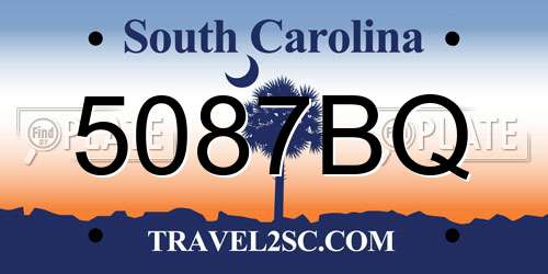 5087BQ South Carolina License Plate
