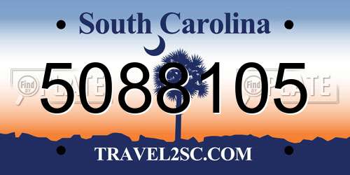 5088105 South Carolina License Plate