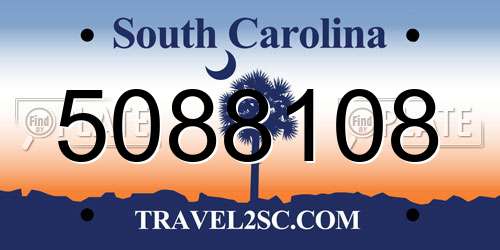 5088108 South Carolina License Plate