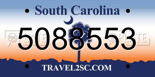 5088553 South Carolina License Plate