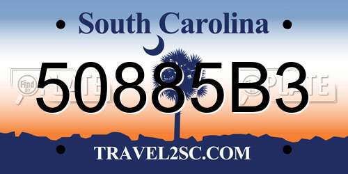 50885B3 South Carolina License Plate