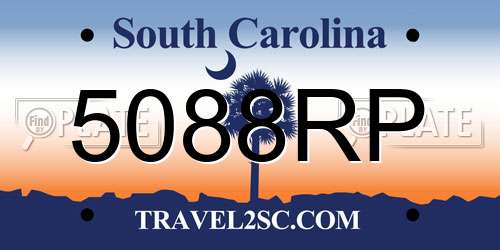 5088RP South Carolina License Plate