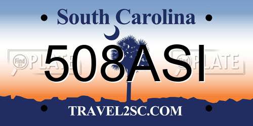508ASI South Carolina License Plate