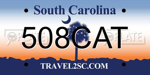 508CAT South Carolina License Plate