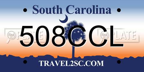 508CCL South Carolina License Plate