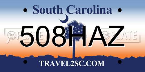 508HAZ South Carolina License Plate
