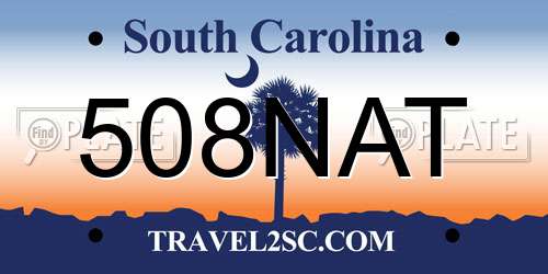 508NAT South Carolina License Plate