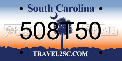 508T50 South Carolina License Plate