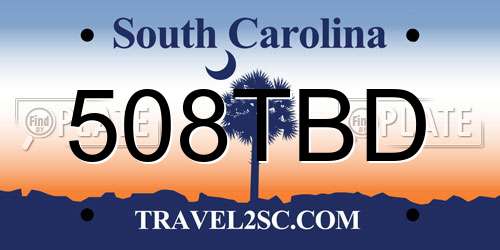 508TBD South Carolina License Plate