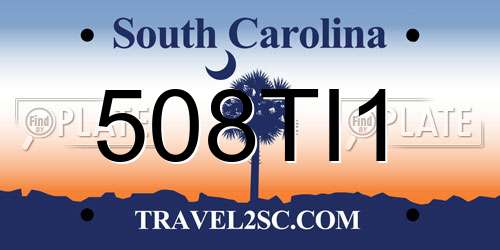 508TI1 South Carolina License Plate
