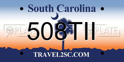 508TII South Carolina License Plate