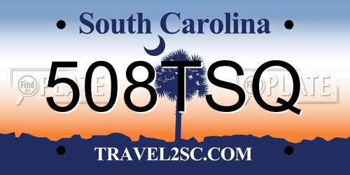508TSQ South Carolina License Plate