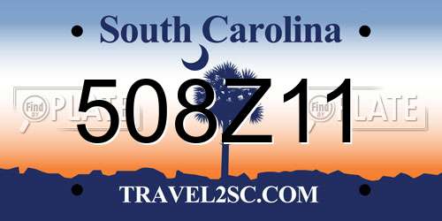 508Z11 South Carolina License Plate