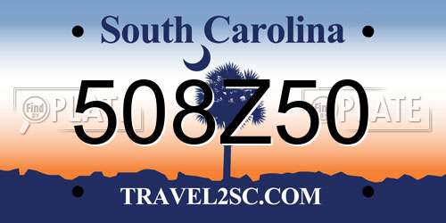 508Z50 South Carolina License Plate