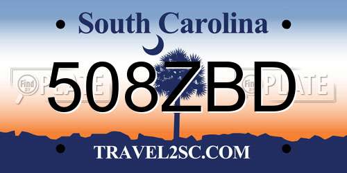 508ZBD South Carolina License Plate