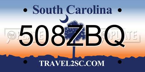 508ZBQ South Carolina License Plate