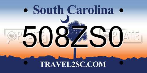 508ZS0 South Carolina License Plate