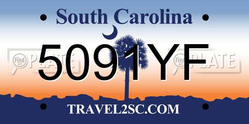 5091YF South Carolina License Plate