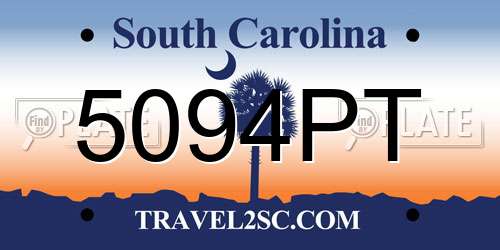 5094PT South Carolina License Plate