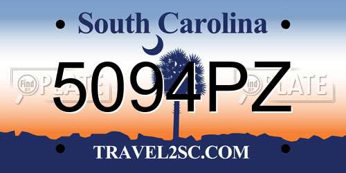 5094PZ South Carolina License Plate