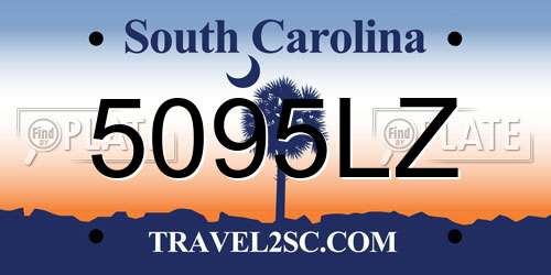 5095LZ South Carolina License Plate