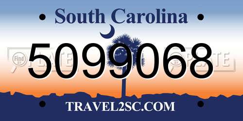5099068 South Carolina License Plate