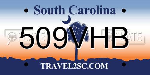 509VHB South Carolina License Plate