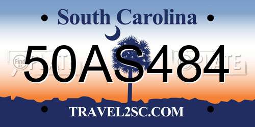 50AS484 South Carolina License Plate