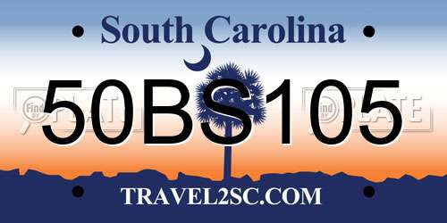 50BS105 South Carolina License Plate