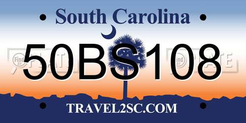 50BS108 South Carolina License Plate