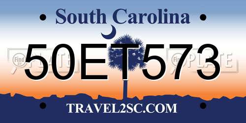50ET573 South Carolina License Plate
