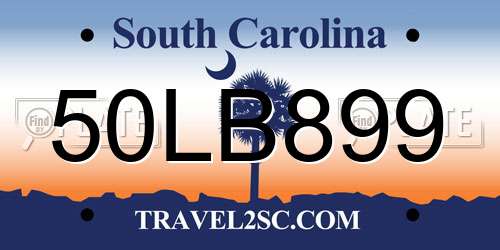 50LB899 South Carolina License Plate