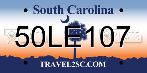 50LE107 South Carolina License Plate