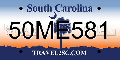 50ME581 South Carolina License Plate