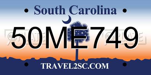 50ME749 South Carolina License Plate
