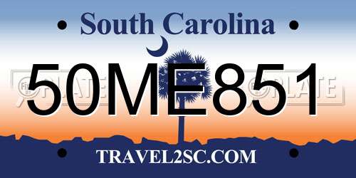 50ME851 South Carolina License Plate