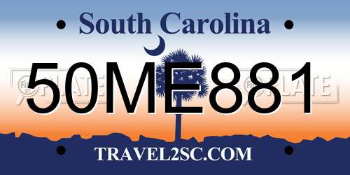 50ME881 South Carolina License Plate