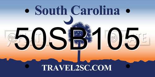 50SB105 South Carolina License Plate