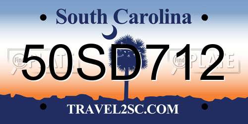 50SD712 South Carolina License Plate