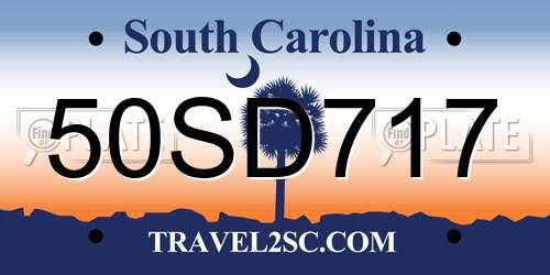 50SD717 South Carolina License Plate