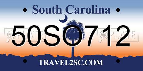 50SO712 South Carolina License Plate