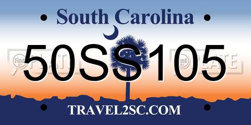 50SS105 South Carolina License Plate