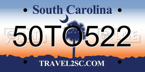 50TO522 South Carolina License Plate
