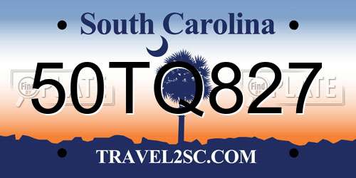 50TQ827 South Carolina License Plate