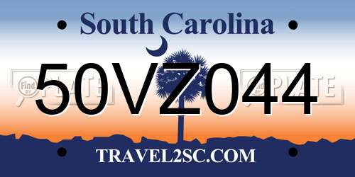 50VZ044 South Carolina License Plate